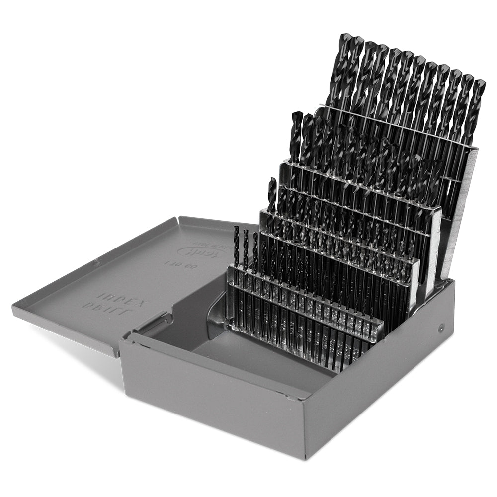 60 piece black oxide screw machine length drill bit set